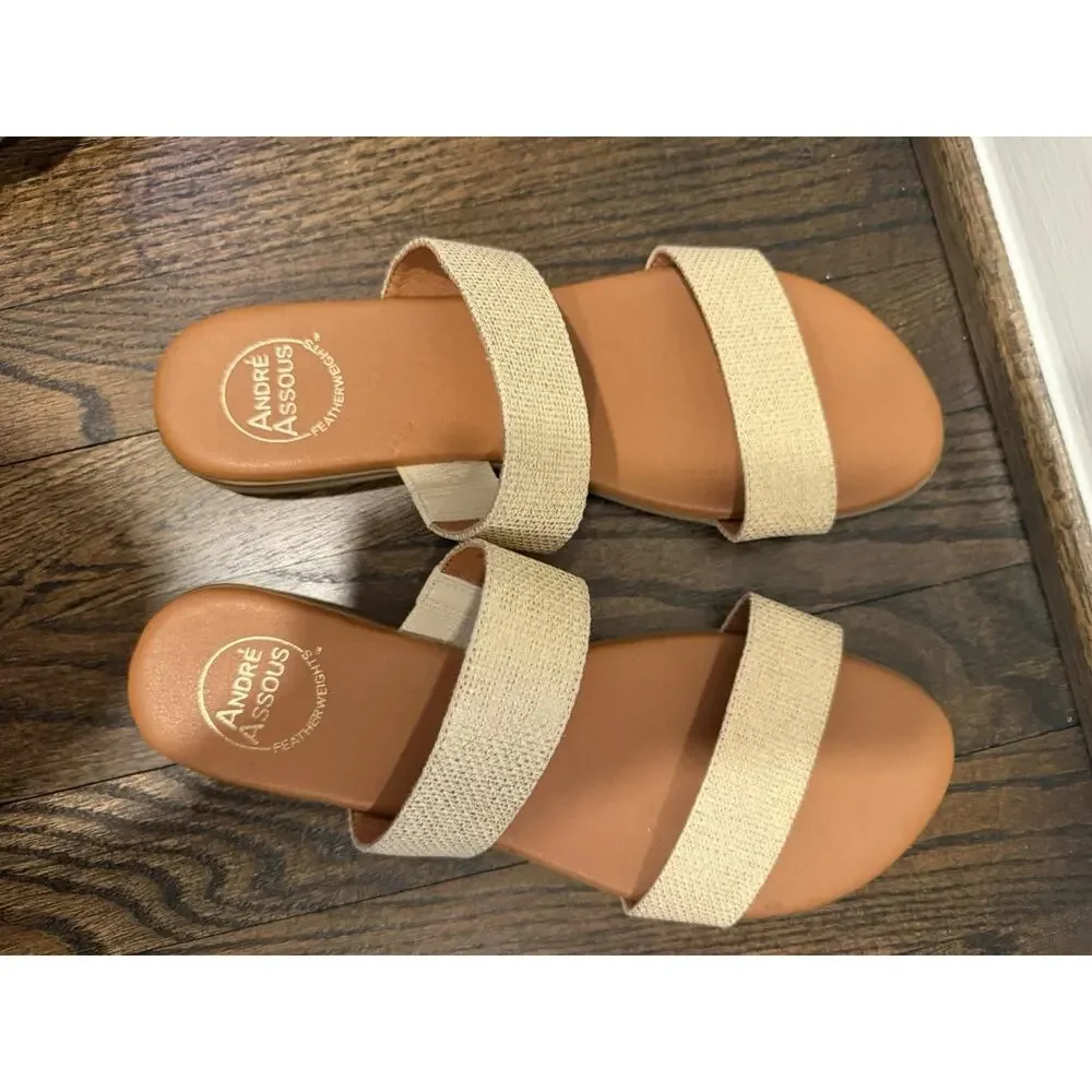 Andre Assous Women's Galia Sandal Natural Women's Sz 9 NEW - Picture 2 of 14